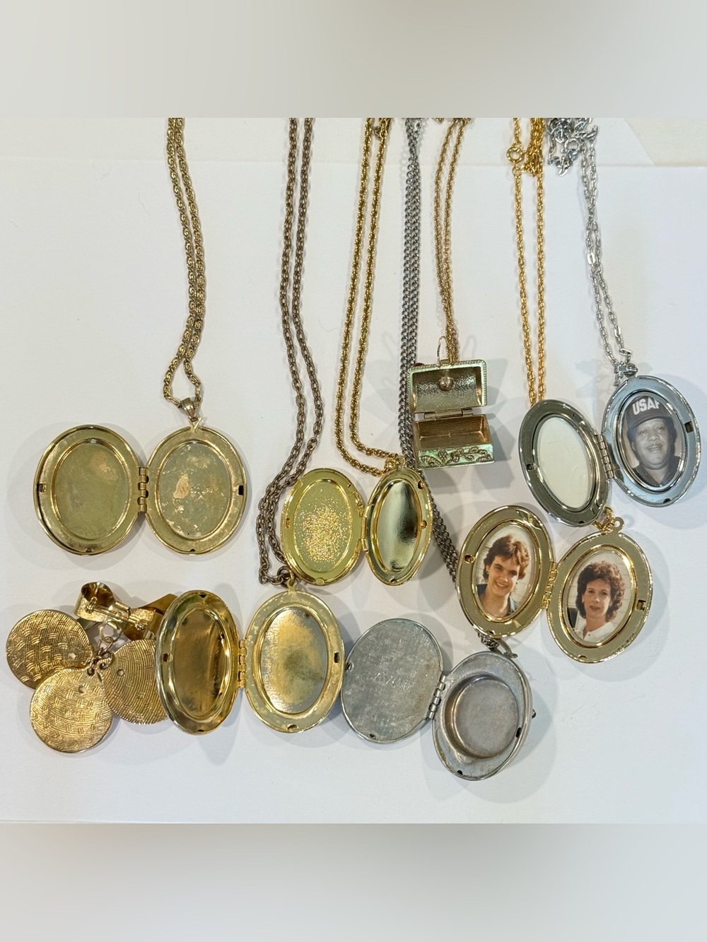 Vintage Avon 1928 Locket Bundle Floral Victorian Style Porcelain Hand Painted - Picture 4 of 9